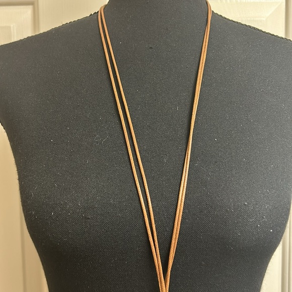 Necklace, Handmade Glaze Accents piece with adjustable strap, Black, Whi… - Picture 4 of 7